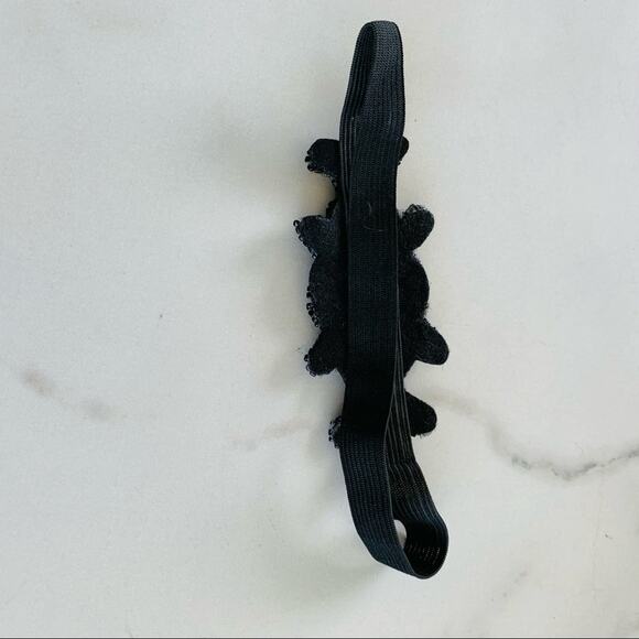 Black Beaded Embellished Stretch Headband OSFA - Picture 2 of 2